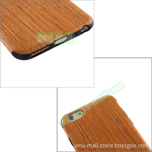 2016 Hot Wood Paste Skin TPU Case for iPhone 6 6s, Wood Back Cover Case for iPhone 6